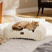 Bedsure Cute Cat Couch for Pets - Fluffy Small Dog Sofa with Premium Soft Corduroy Fleece