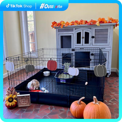 Aivituvin-Air71 Portable Pet Playpen| Small Pet Playpen with Floor,Dog Playpen,Rabbit Playpen,Dog Crate,Metal Pet Fence with Pad