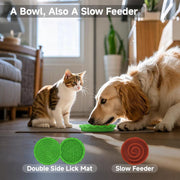 5-In-1 Pet Bowls Set - Tilted Bowl, Elevated Bowl, Slow Feeder, Lick Mat, Non-Slip Bowl for Dog & Cat, Burger Design, Healthy Material, Pet Gift