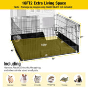 Aivituvin-Air71 Portable Pet Playpen| Small Pet Playpen with Floor,Dog Playpen,Rabbit Playpen,Dog Crate,Metal Pet Fence with Pad