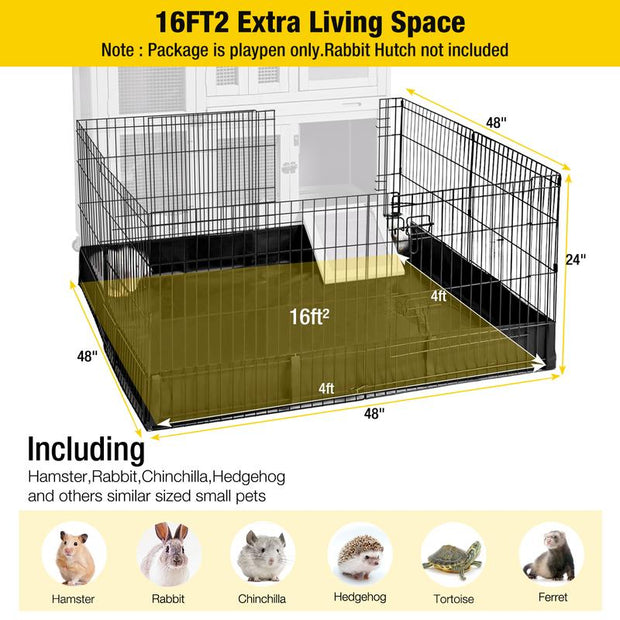 Aivituvin-Air71 Portable Pet Playpen| Small Pet Playpen with Floor,Dog Playpen,Rabbit Playpen,Dog Crate,Metal Pet Fence with Pad