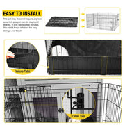 Aivituvin-Air71 Portable Pet Playpen| Small Pet Playpen with Floor,Dog Playpen,Rabbit Playpen,Dog Crate,Metal Pet Fence with Pad