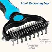 Dematting and Deshedding Brush Tool Comb for Dogs and Cats - Shedding Comb and Mat Remover