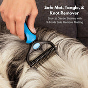 Dematting and Deshedding Brush Tool Comb for Dogs and Cats - Shedding Comb and Mat Remover
