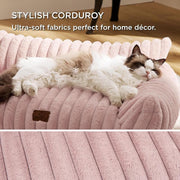 Bedsure Cute Cat Couch for Pets - Fluffy Small Dog Sofa with Premium Soft Corduroy Fleece