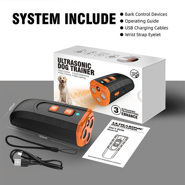 2025 New Model Dog Bark Deterrent Smart Pet Trainer-Ultrasonic Anti-Bark Device-50Ft Range-Rechargeable