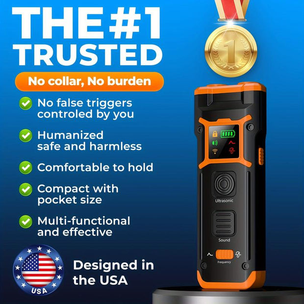 2025 Release Dog Bark Deterrent Device Long-Range Ultrasonic Anti-Barking Device with Rechargeable Battery, Dog Barking Stopping, Portable