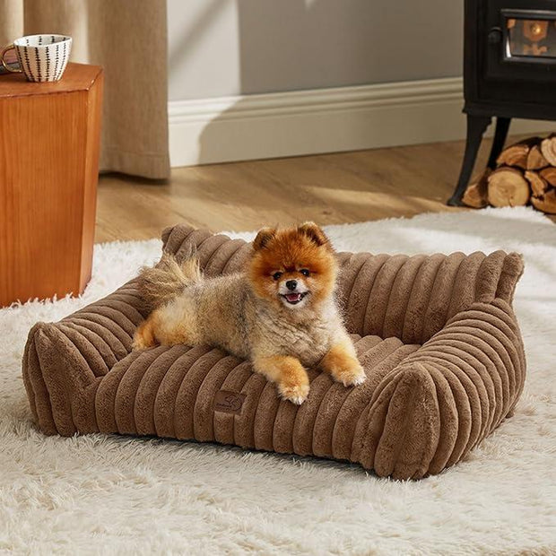 Bedsure Cute Cat Couch for Pets - Fluffy Small Dog Sofa with Premium Soft Corduroy Fleece