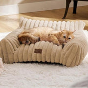 Bedsure Cute Cat Couch for Pets - Fluffy Small Dog Sofa with Premium Soft Corduroy Fleece
