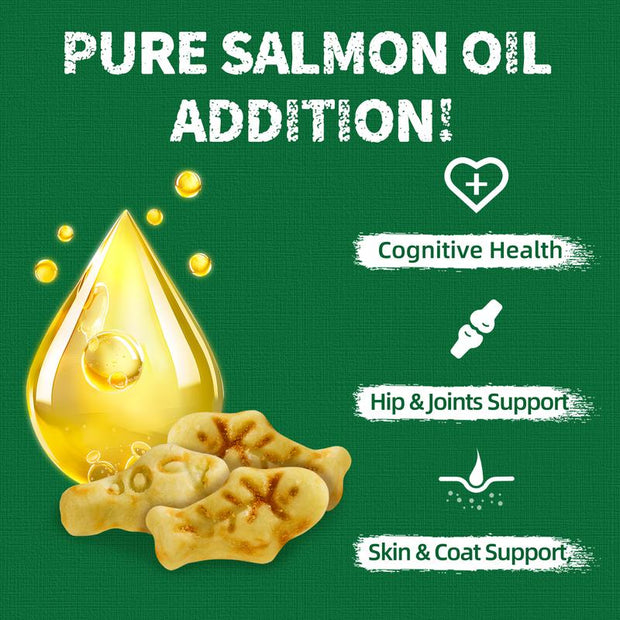 13.4 0Z Cat Grass Treats Salmon Oil Natural Salmon Flavor Kitten Healthy Cat Treats Training Biscuits Snacks Fish Oil Omega 3 Supplements for Cats
