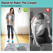 Cat & Dog De-Shedding Brush - Extra Long Handle with Hanging Loop, Extra Long Tool Hair Removal, Cat and Dog Grooming Tool Daily Use Rake Carpet Vacuum Fur Multi-Function Steam Ood Comb Defur Spritz Product Shaver Wipes Finger Lice Bag Portable Pet